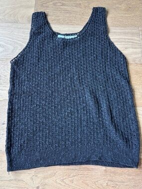 90’s vintge rafaella knit tank top black medium